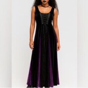 Elegant Black and Purple Maxi Dress